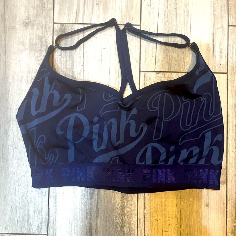 PINK navy sports bra